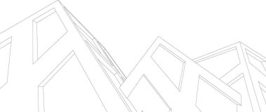 Mimari sanat konseptinde soyut çizgiler, minimum geometrik şekiller. 