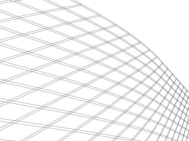 Mimari sanat konseptinde soyut çizgiler, minimum geometrik şekiller. 
