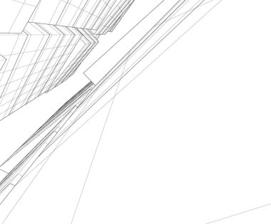 Mimari sanat konseptinde soyut çizgiler, minimum geometrik şekiller. 