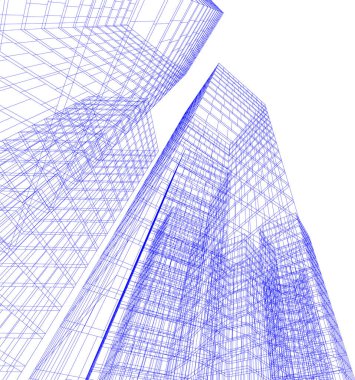 Mimari sanat konseptinde soyut çizgiler, minimum geometrik şekiller.