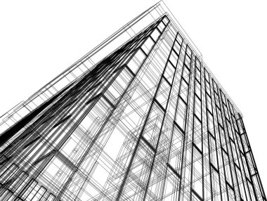 Mimari sanat konseptinde soyut çizgiler, minimum geometrik şekiller.