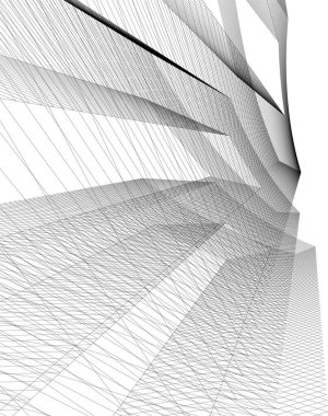 Mimari sanat konseptinde soyut çizgiler, minimum geometrik şekiller.