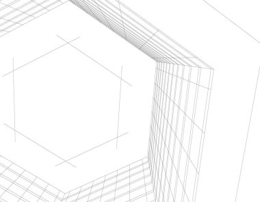 Mimari sanat konseptinde soyut çizgiler, minimum geometrik şekiller. 