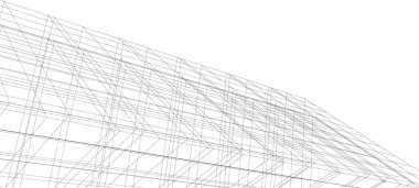 Mimari sanat konseptinde soyut çizgiler, minimum geometrik şekiller. 