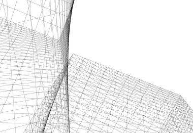 Mimari sanat konseptinde soyut çizgiler, minimum geometrik şekiller. 