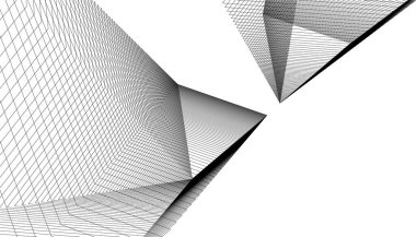 Mimari sanat konseptinde soyut çizgiler, minimum geometrik şekiller. 