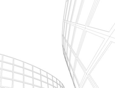 Mimari sanat konseptinde soyut çizgiler, minimum geometrik şekiller. 