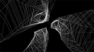 Mimari sanat konseptinde soyut çizgiler, minimum geometrik şekiller. 