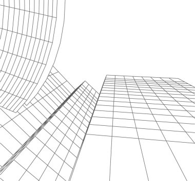 Mimari sanat konseptinde soyut çizgiler, minimum geometrik şekiller. 