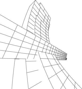 Mimari sanat konseptinde soyut çizgiler, minimum geometrik şekiller. 