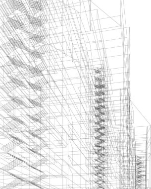 Mimari sanat konseptinde soyut çizgiler, minimum geometrik şekiller.