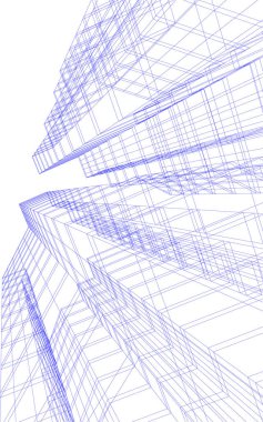 Mimari sanat konseptinde soyut çizgiler, minimum geometrik şekiller. 