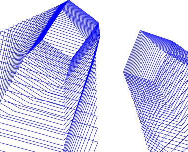 Mimari sanat konseptinde soyut çizgiler, minimum geometrik şekiller. 