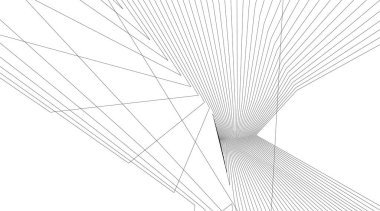 Mimari sanat konseptinde soyut çizgiler, minimum geometrik şekiller.