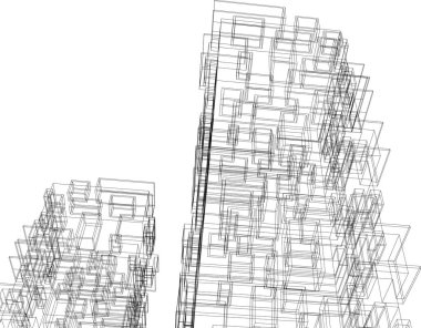 Mimari sanat konseptinde soyut çizgiler, minimum geometrik şekiller. 