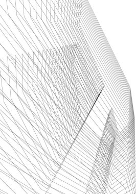 Mimari sanat konseptinde soyut çizgiler, minimum geometrik şekiller. 