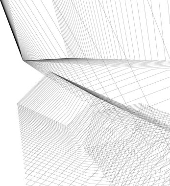 Mimari sanat konseptinde soyut çizgiler, minimum geometrik şekiller. 