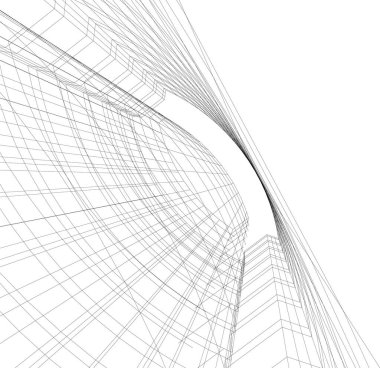 Mimari sanat konseptinde soyut çizgiler, minimum geometrik şekiller.