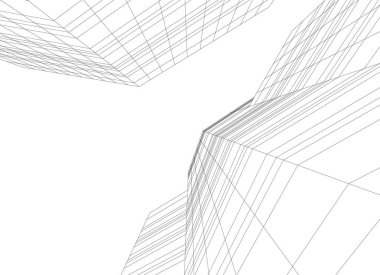 Mimari sanat konseptinde soyut çizgiler, minimum geometrik şekiller. 