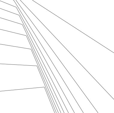 Mimari sanat konseptinde soyut çizgiler, minimum geometrik şekiller. 