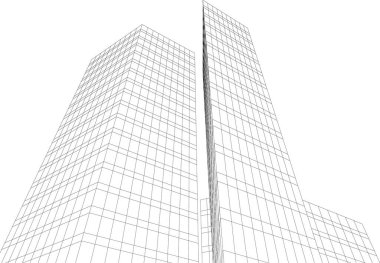 Mimari sanat konseptinde soyut çizgiler, minimum geometrik şekiller.