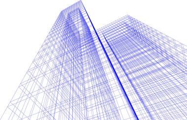 Mimari sanat konseptinde soyut çizgiler, minimum geometrik şekiller.