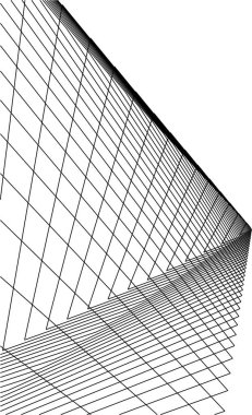 Mimari sanat konseptinde soyut çizgiler, minimum geometrik şekiller. 