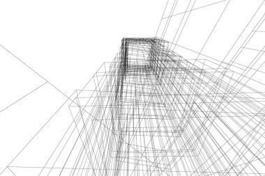 Mimari sanat konseptinde soyut çizgiler, minimum geometrik şekiller. 