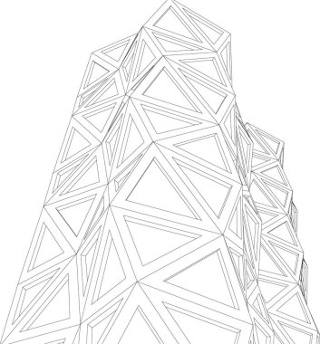 Mimari sanat konseptinde soyut çizgiler, minimum geometrik şekiller. 