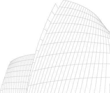 Mimari sanat konseptinde soyut çizgiler, minimum geometrik şekiller. 