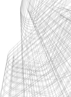 Mimari sanat konseptinde soyut çizgiler, minimum geometrik şekiller.