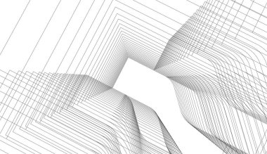 Mimari sanat konseptinde soyut çizgiler, minimum geometrik şekiller.