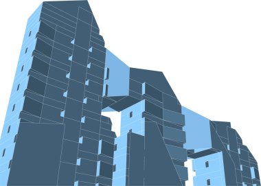 Mimari sanat konseptinde soyut çizgiler, minimum geometrik şekiller. 