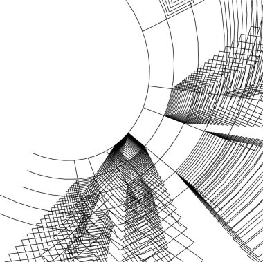 Mimari sanat konseptinde soyut çizgiler, minimum geometrik şekiller. 