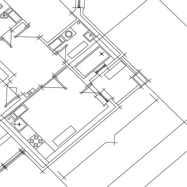 Mimari sanat konseptinde soyut çizgiler, minimum geometrik şekiller. 