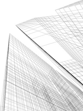 Mimari sanat konseptinde soyut çizgiler, minimum geometrik şekiller. 