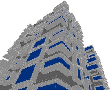 Mimari sanat konseptinde soyut çizgiler, minimum geometrik şekiller. 
