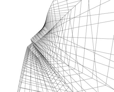 Mimari sanat konseptinde soyut çizgiler, minimum geometrik şekiller.