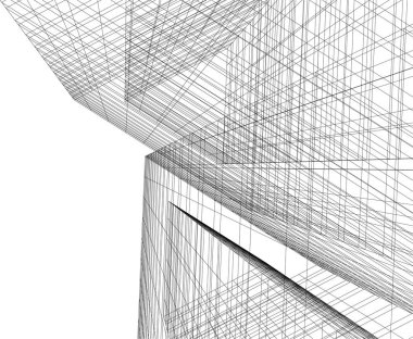 Mimari sanat konseptinde soyut çizgiler, minimum geometrik şekiller. 