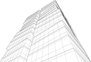 Mimari sanat konseptinde soyut çizgiler, minimum geometrik şekiller. 