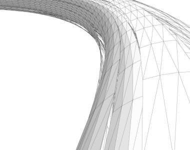 Arkaplanda mimari bina 3d illüstrasyon