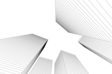 Mimari sanat konseptinde soyut çizgiler, minimum geometrik şekiller. 