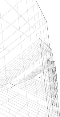 Mimari sanat konseptinde soyut çizgiler, minimum geometrik şekiller. 