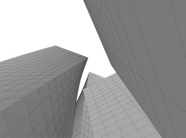 Mimari sanat konseptinde soyut çizgiler, minimum geometrik şekiller. 