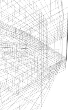 Mimari sanat konseptinde soyut çizgiler, minimum geometrik şekiller. 