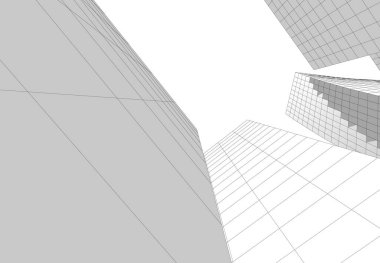 Mimari sanat konseptinde soyut çizgiler, minimum geometrik şekiller. 