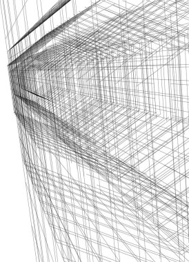 Mimari sanat konseptinde soyut çizgiler, minimum geometrik şekiller.