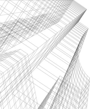 Mimari sanat konseptinde soyut çizgiler, minimum geometrik şekiller.