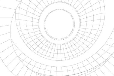 Mimari sanat konseptinde soyut çizgiler, minimum geometrik şekiller. 