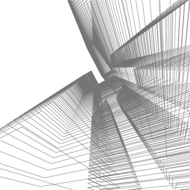 Mimari sanat konseptinde soyut çizgiler, minimum geometrik şekiller. 